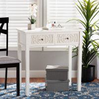 Baxton Studio JY20B082-White-Console Lambert Classic and Traditional White Finished Wood 2-Drawer Console Table>